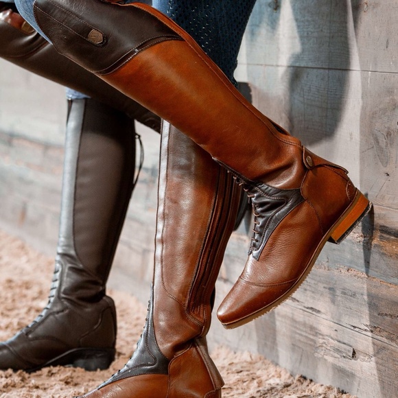 Mountain Horse Sovereign field boots Brown NWOB Size 7 Tall/Slim + Extras! - Picture 2 of 13